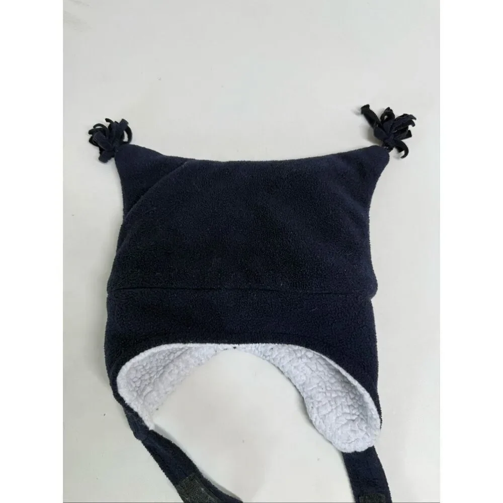 N'Ice Caps toddler fleece hat sherpa lining hook loop chin strap Sz Infant L
